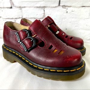 Dr. Martens | Shoes | Vintage Dr Martens Doc Double Strap Mary Janes  Burgundy Red Size 3 Us 11 Uk | Poshmark